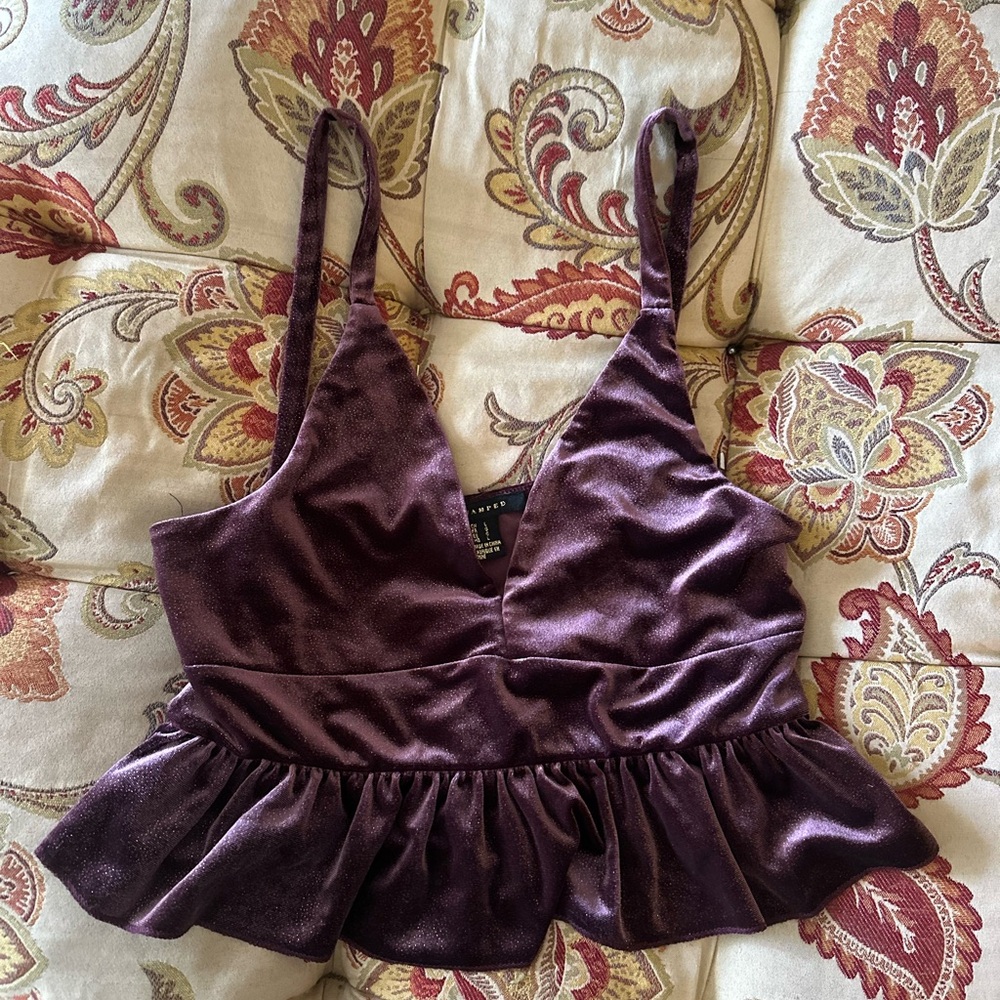 Revamped Deep Purple Velvet Blouse